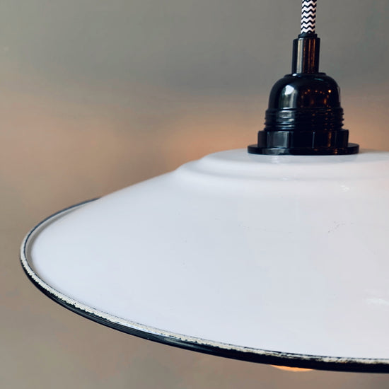 Emaille Lampenschirm 28cm / Weiss