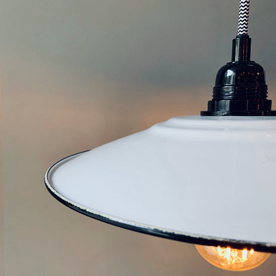 Emaille Lampenschirm 28cm / Weiss