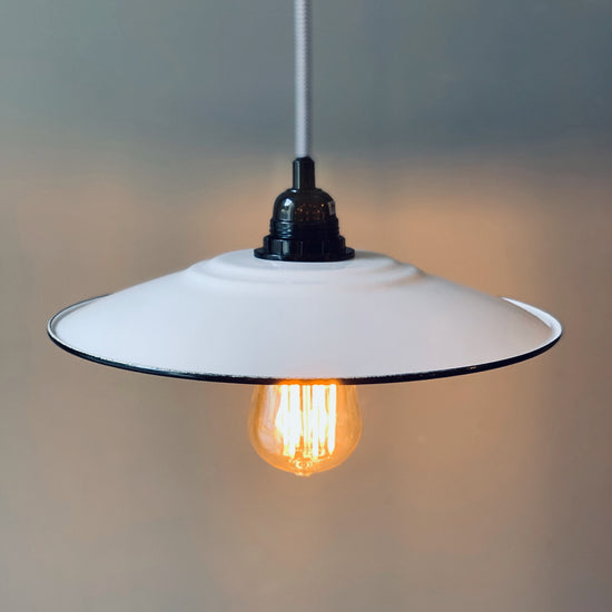 Emaille Lampenschirm 28cm / Weiss