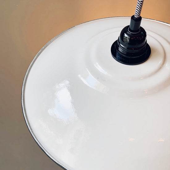 Emaille Lampenschirm 35cm / Weiss