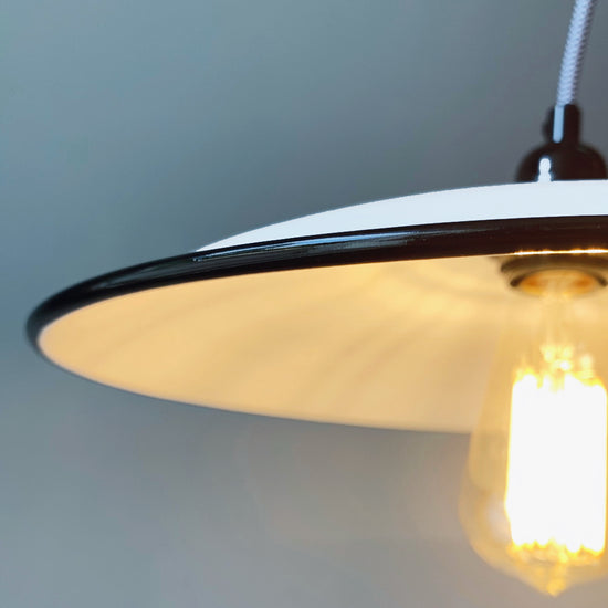 Emaille Lampenschirm 35cm / Weiss