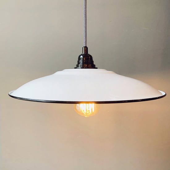 Emaille Lampenschirm 35cm / Weiss