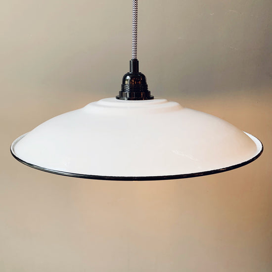 Emaille Lampenschirm 35cm / Weiss