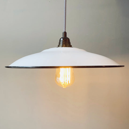 Emaille Lampenschirm 35cm / Weiss