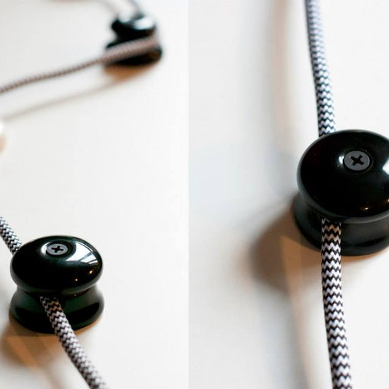 Kabelführung Porzellan / Edge Schwarz 