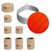 Lichterkette Filé Linear, Holz Natur, Kabel Neonorange