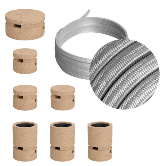Lichterkette Filé Linear, Holz Natur, Kabel Silber