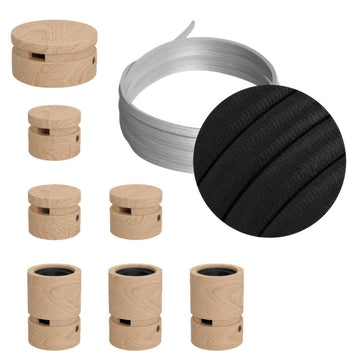 Lichterkette Filé Linear, Holz Natur, Kabel Schwarz
