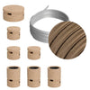 Lichterkette Filé Linear, Holz Natur, Kabel Puderrosa