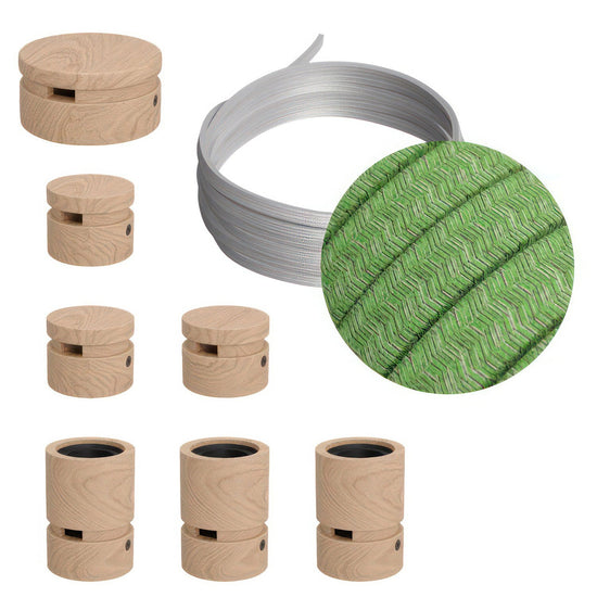 Lichterkette Filé Linear, Holz Natur, Kabel Grün Pixel (Baumwolle)
