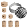 Lichterkette Filé Linear, Holz Natur, Kabel Schwarz-Weiss Zickzack