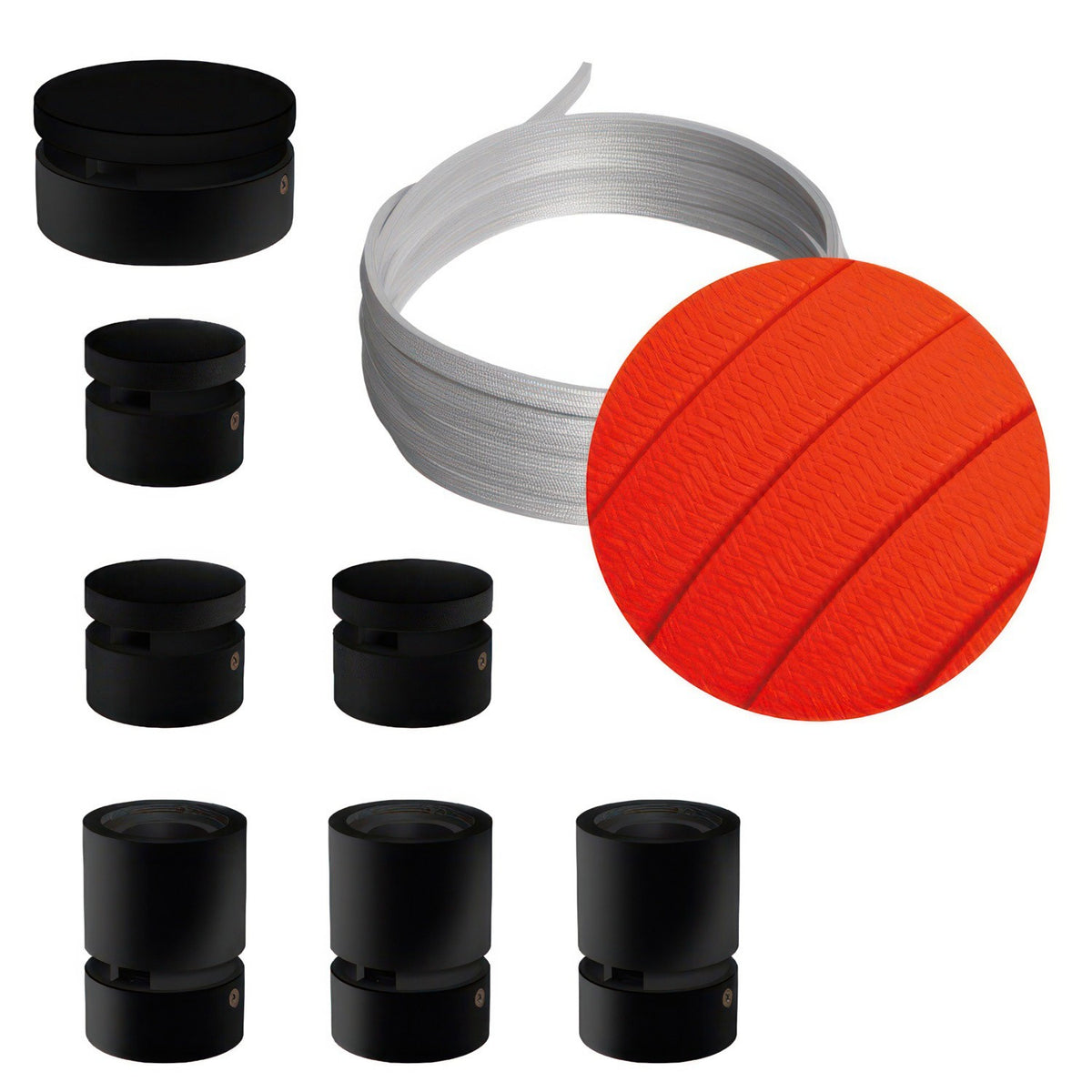Lichterkette Filé Linear, Holz Schwarz, Kabel Neonorange