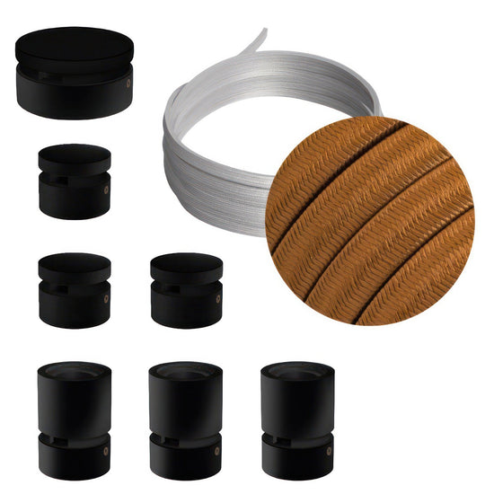 Lichterkette Filé Linear, Holz Schwarz, Kabel Whisky