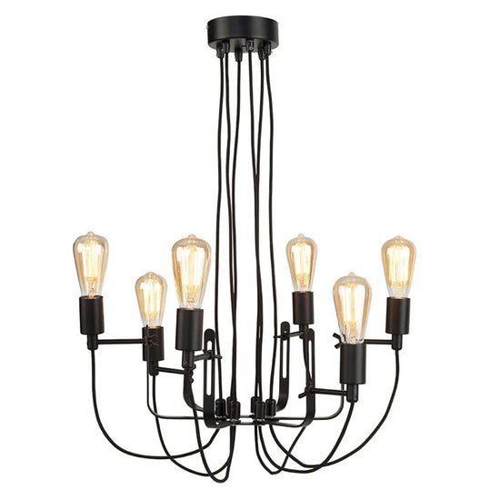 Kronleuchter 'Schreiber', 6-armig, schwarz