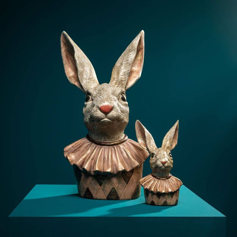 Hasenbüste Heinz, apricot/creme/gold