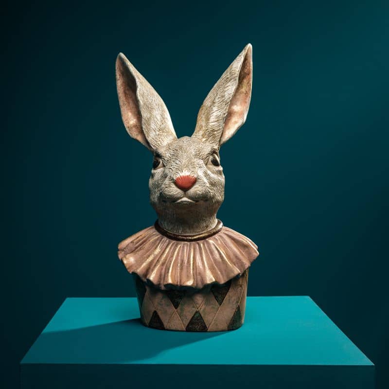 Hasenbüste Heinz, apricot/creme/gold