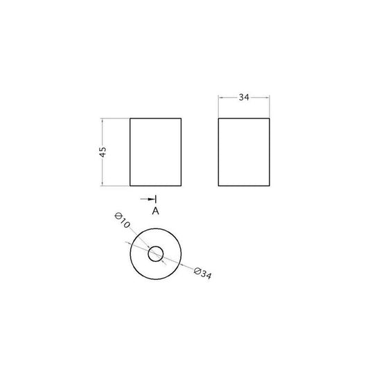 Holz Abschluss zylindrisch für 2XL Seilkabel