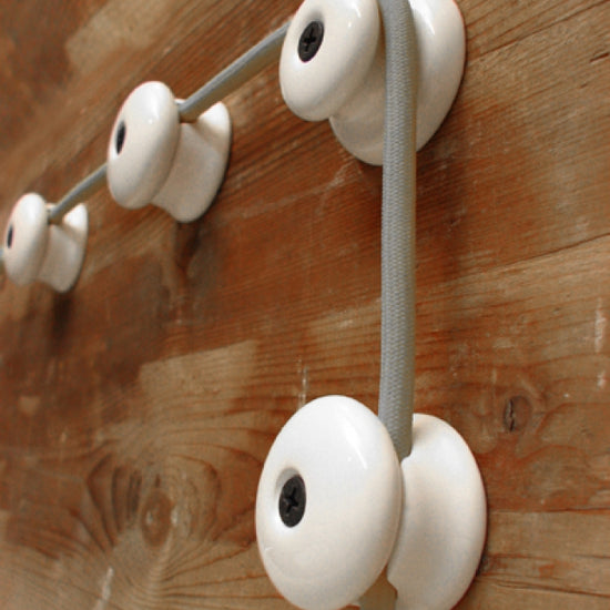 Kabelführung Porzellan / Weiss solo