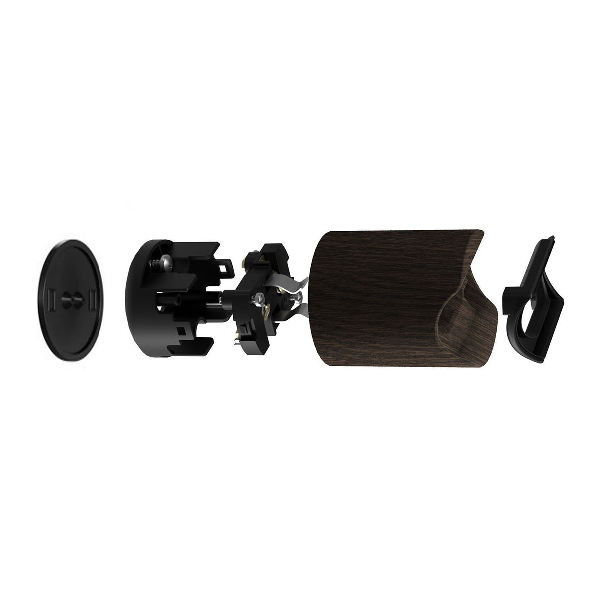 Lampenfassung esse14 S14d für Wand und Decke, IP44 – Wengé-Optik