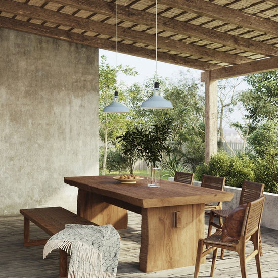 Lampenschirm aus lackiertem Metall – Hamburg Himmelblau