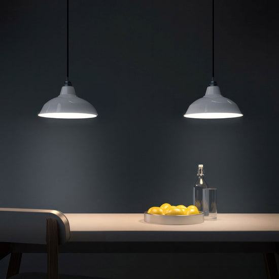 Lampenschirm "Diner" aus lackiertem Metall – Weiss