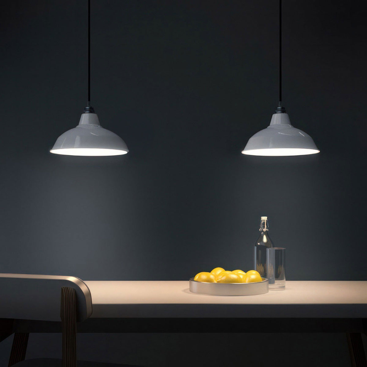 Lampenschirm "Diner" aus lackiertem Metall – Weiss