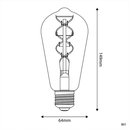 LED Edison 5V Gold / 1.3 Watt E27