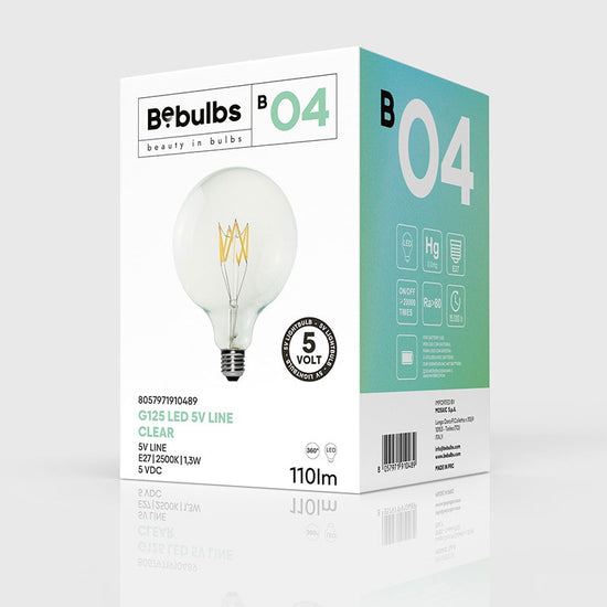 LED G125 5V klar / 1.3 Watt E27