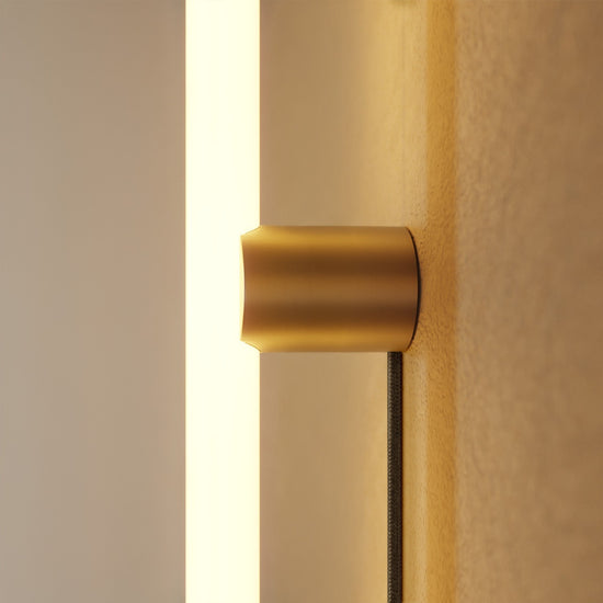 Leuchte S14d Metall mit Stecker und Spostaluce – Bronze satiniert