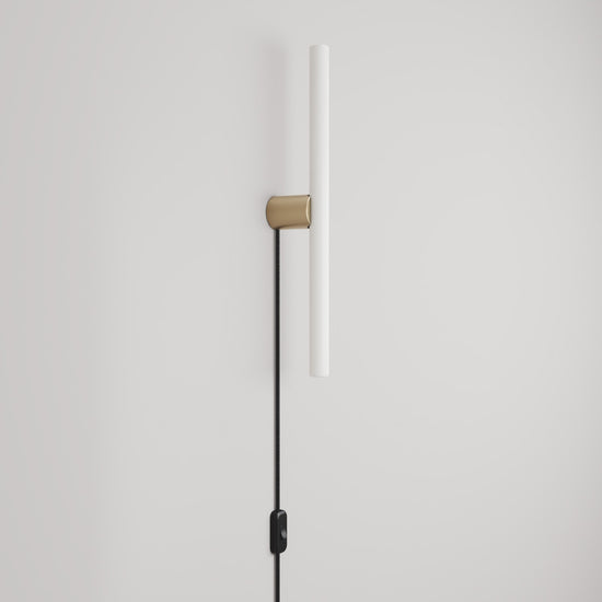 Leuchte S14d Metall mit Stecker und Spostaluce – Bronze satiniert