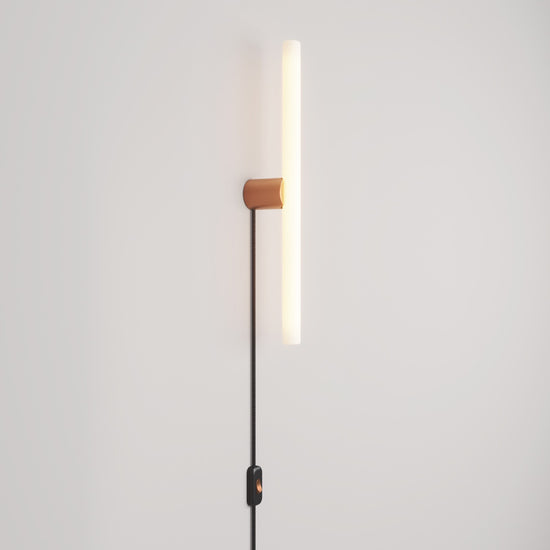 Leuchte S14d Metall mit Stecker und Spostaluce – Kupfer satiniert