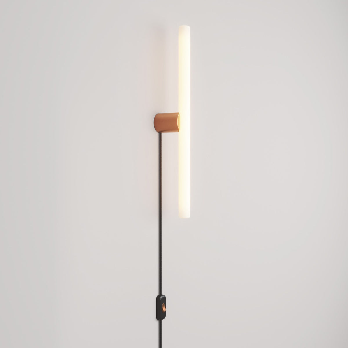 Leuchte S14d Metall mit Stecker und Spostaluce – Kupfer satiniert
