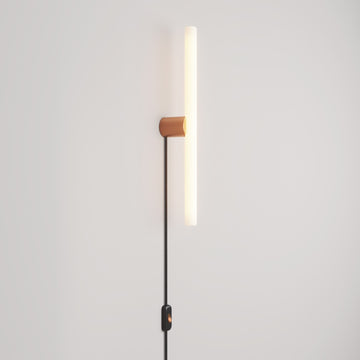 Leuchte S14d Metall mit Stecker und Spostaluce – Kupfer satiniert