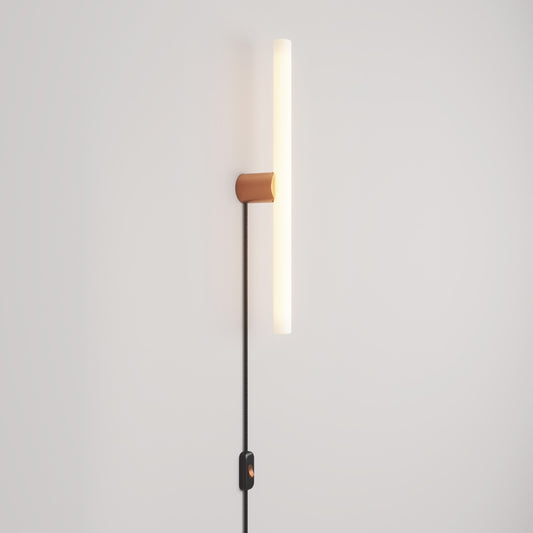 Leuchte S14d Metall mit Stecker und Spostaluce – Kupfer satiniert