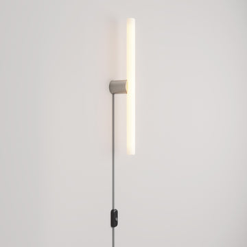 Leuchte S14d Metall mit Stecker und Spostaluce – Titan satiniert