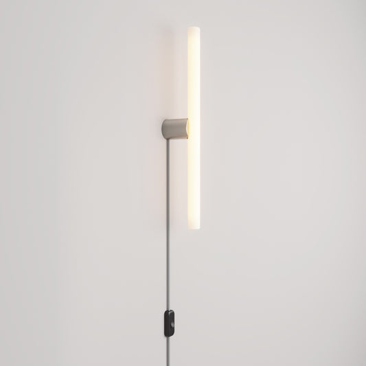 Leuchte S14d Metall mit Stecker und Spostaluce – Titan satiniert