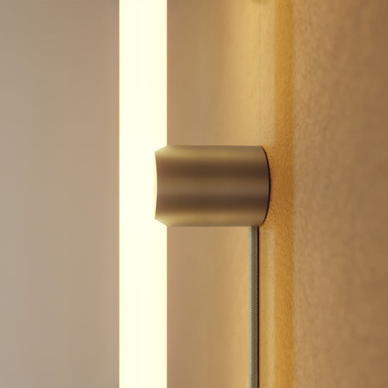 Leuchte S14d Metall mit Stecker und Spostaluce – Titan satiniert
