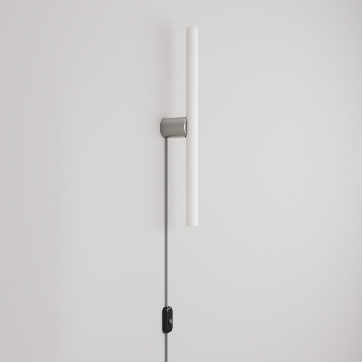 Leuchte S14d Metall mit Stecker und Spostaluce – Titan satiniert
