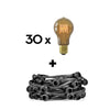 Outdoor Lichterkette Komplettset 10m / 30 E27 Fassungen