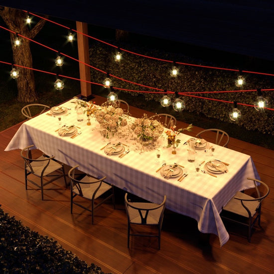 Lichterketten Komplettkit 12.5 m für Aussenbereich mit 10 Lampenfassungen / Rot