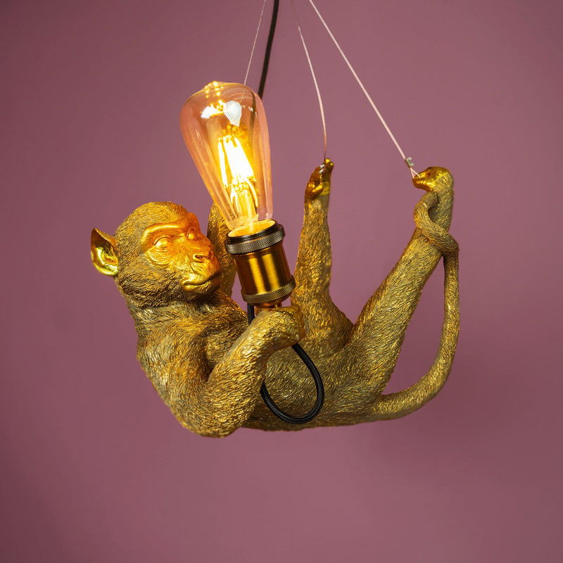 Deckenleuchte Affe Charlie in Gold von Werner Voß