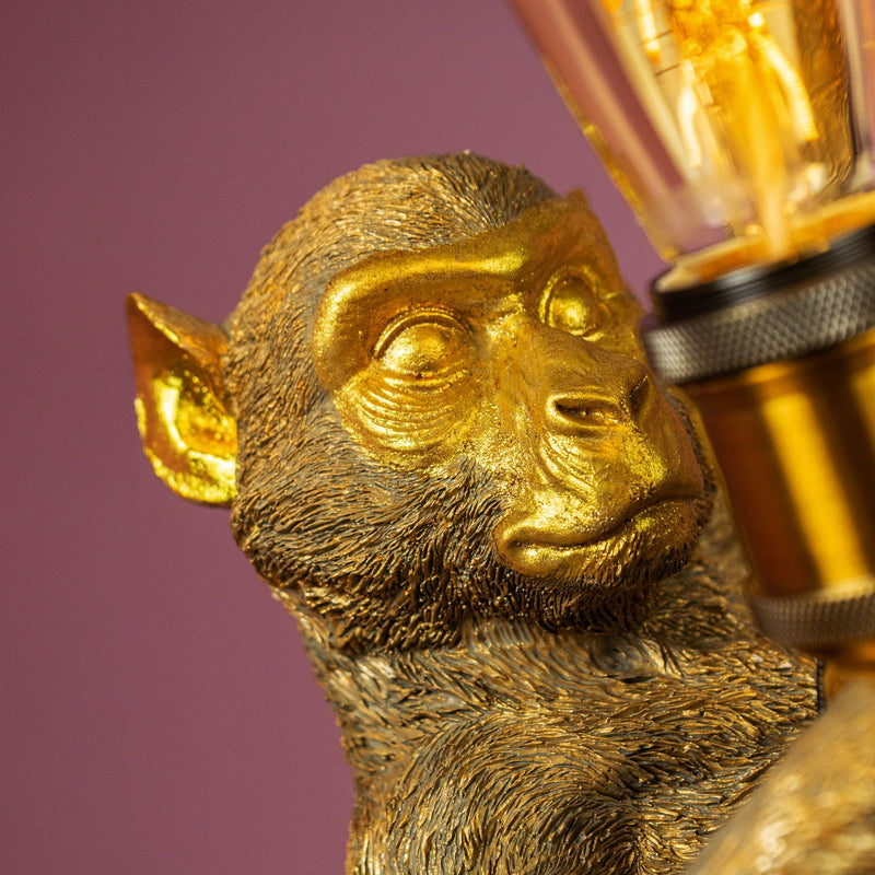 Deckenleuchte Affe Charlie in Gold von Werner Voß, Nahaufnahme