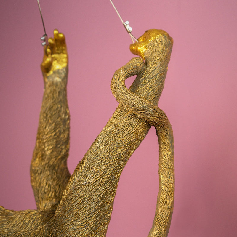 Deckenleuchte Affe Charlie in Gold von Werner Voß, Detail