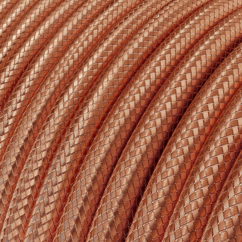 Textilkabel Copperfield, Nahaufnahme des Kupfergeflechts