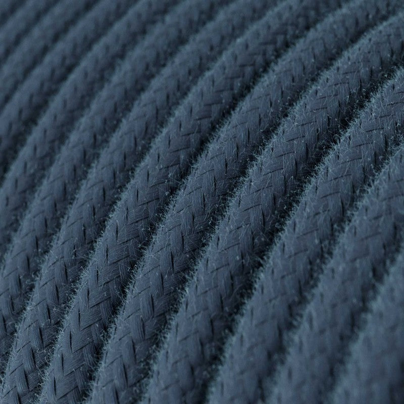 Textilkabel Stone Gray, Nahaufnahme der Baumwollumhüllung