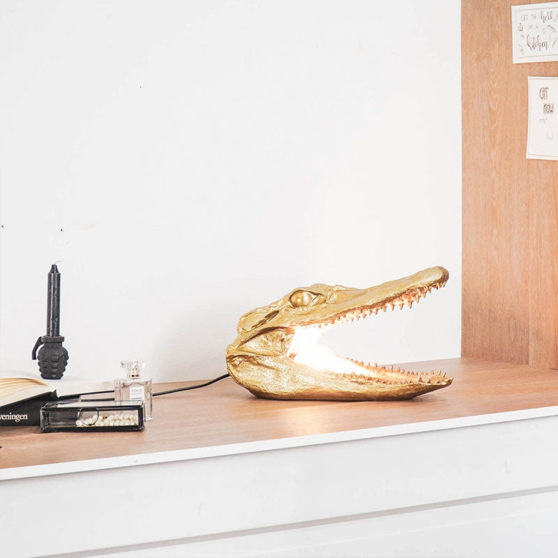 Tischleuchte Alligator Al in Gold