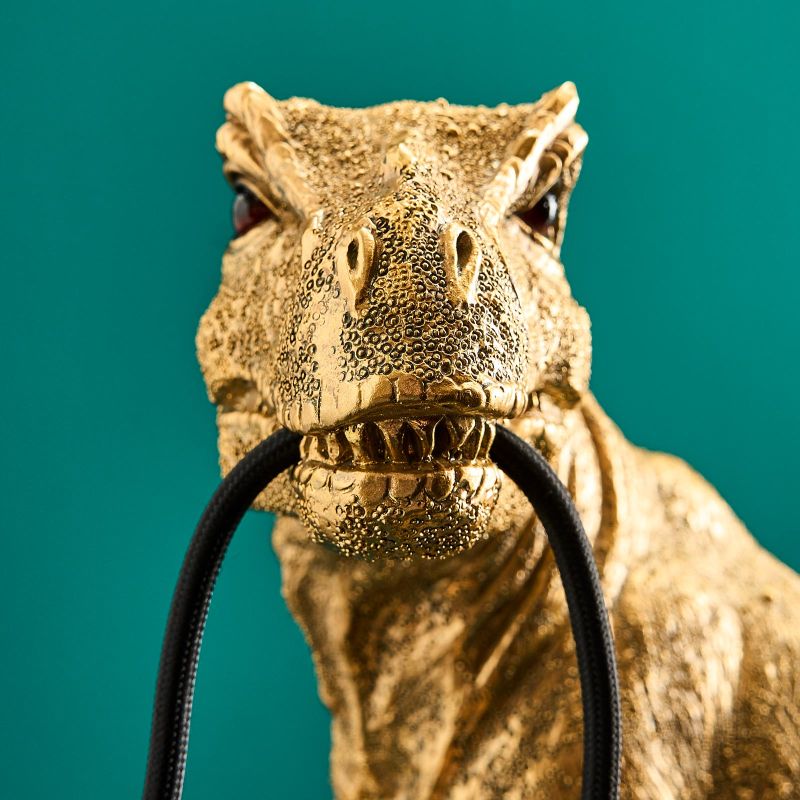Tischleuchte Dinosaurier Rexy in Gold von Werner Voß