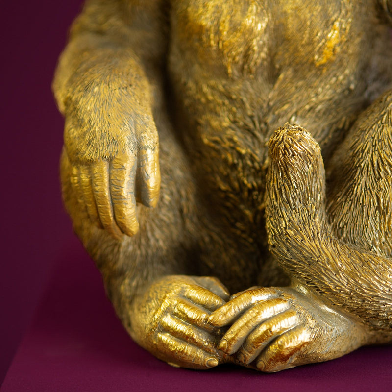 Tischleuchte Affe Abu sitzend in Gold von Werner Voß, Ansicht 2