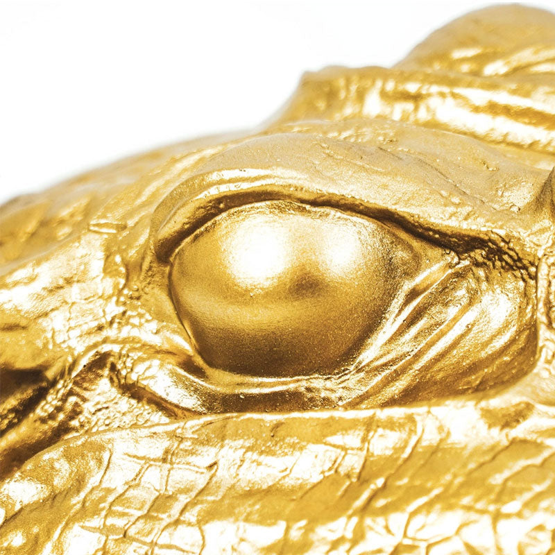 Tischleuchte Alligator Al in Gold, Detail