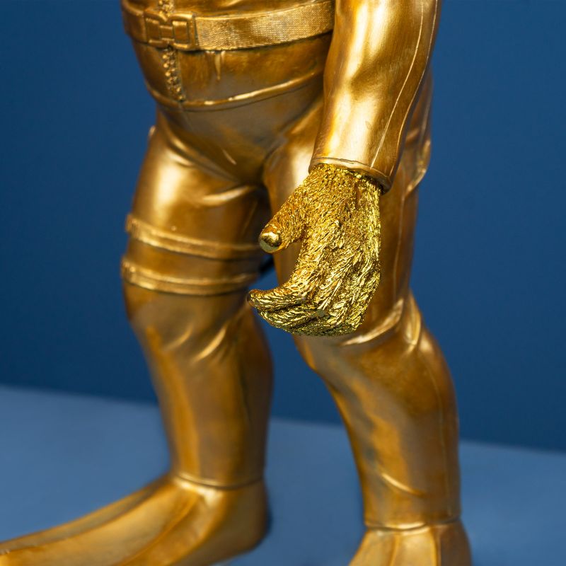 Tischleuchte Affe Diver Dan in Gold von Werner Voß, Detail